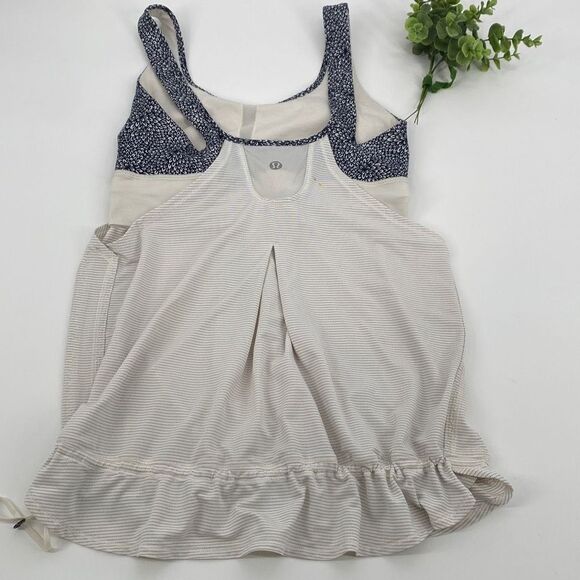 Lululemon Run Times Cinch Running Tank size 6 Heathered Ghost Plush‎ Petal Black - Picture 4 of 10